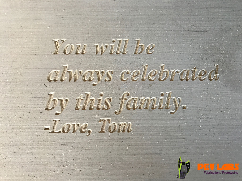 CNC Engraving of Text