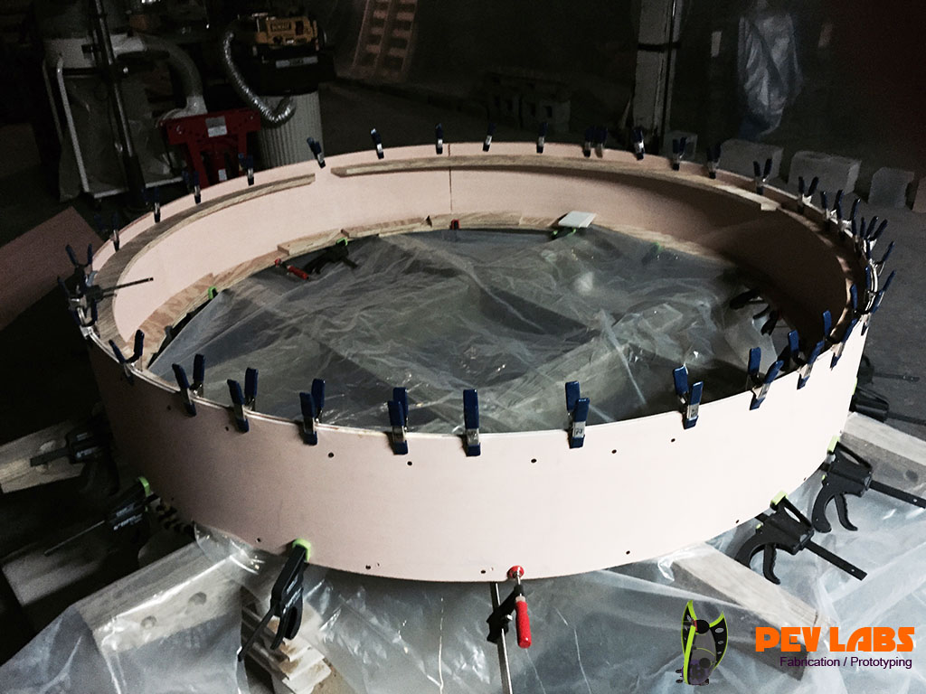 Fabrication of Clamping Gluing Curved Beam Lamination Fabrication of Clamping Gluing Curved Beam Lamination