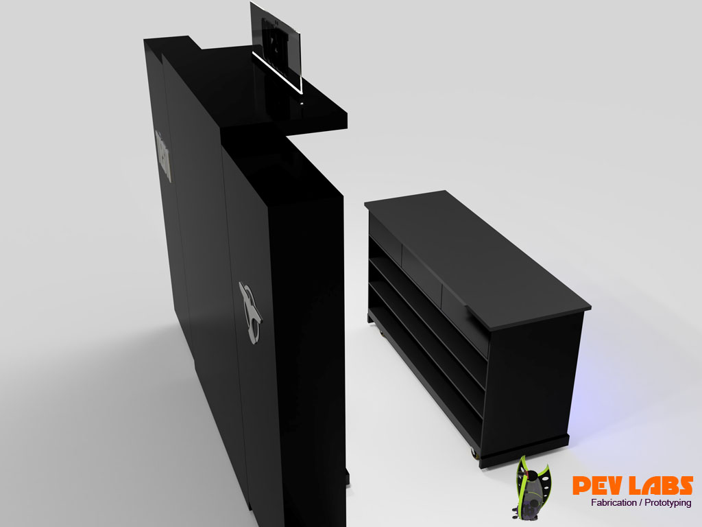 Custom Folding Cabinetry With Slatwall Custom Folding Cabinetry With Slatwall