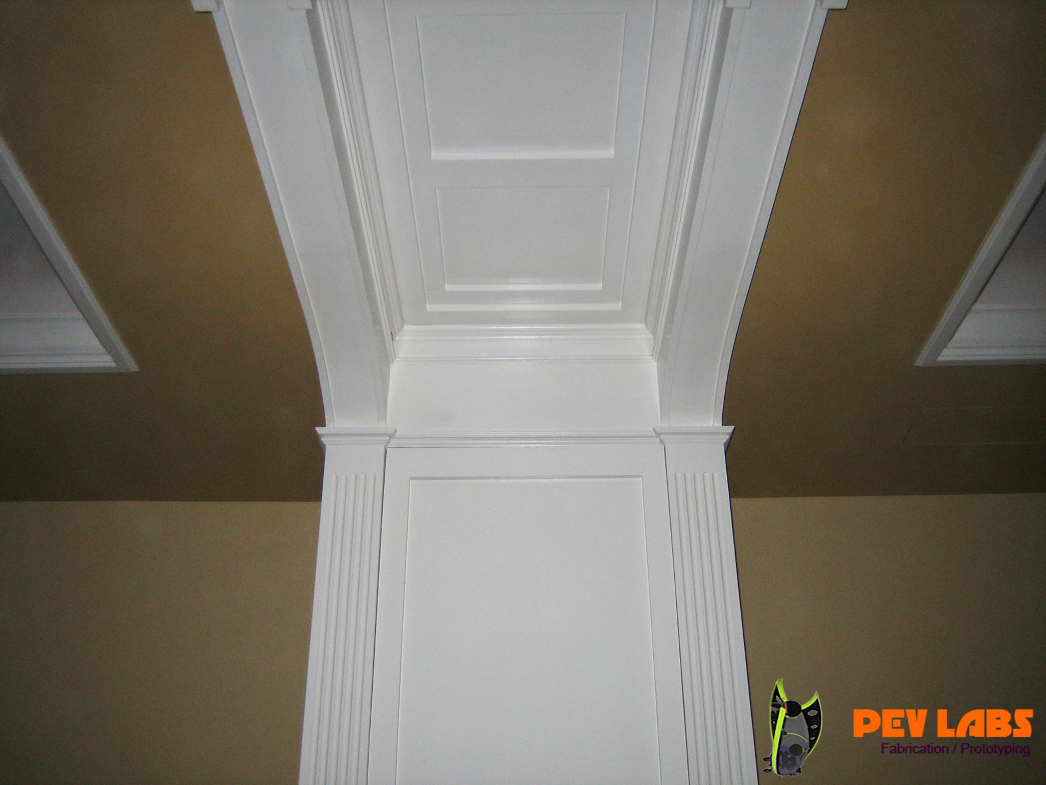 Hidden Cabinetry in Archway Panels and Ceiling Panel Hidden Cabinetry in Archway Panels and Ceiling Panel