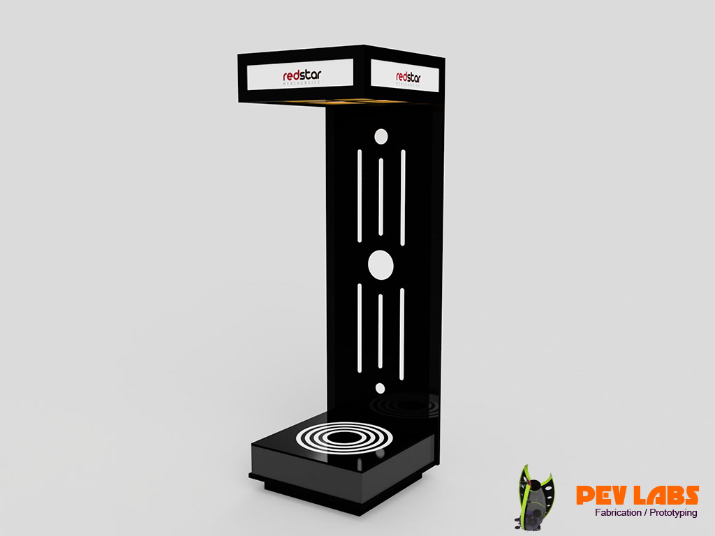 Single Mannequin Merch Case Concept Rendering Single Mannequin Merch Case Concept Rendering