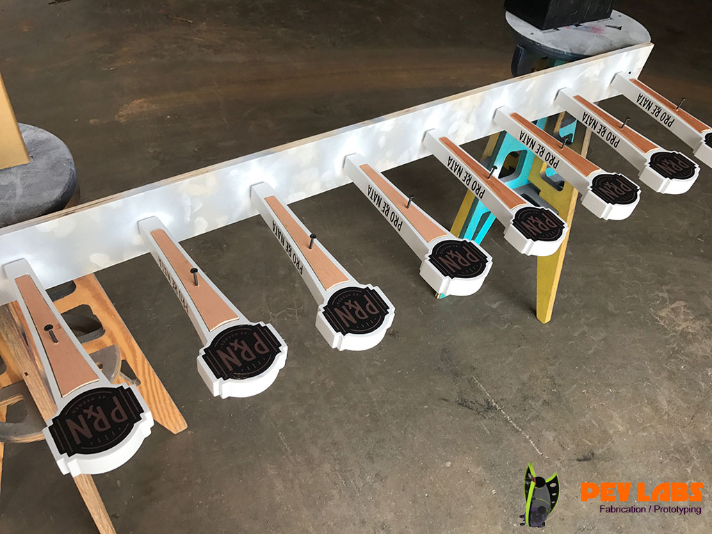 Clear Coating Pro ReNata Tap Handle Production PEV Labs for Finishes and Finishing in Waynesboro Virginia