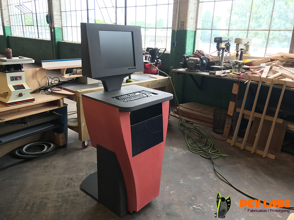 Custom Designed Kiosk in Color-Core MDF Custom Designed Kiosk in Color-Core MDF