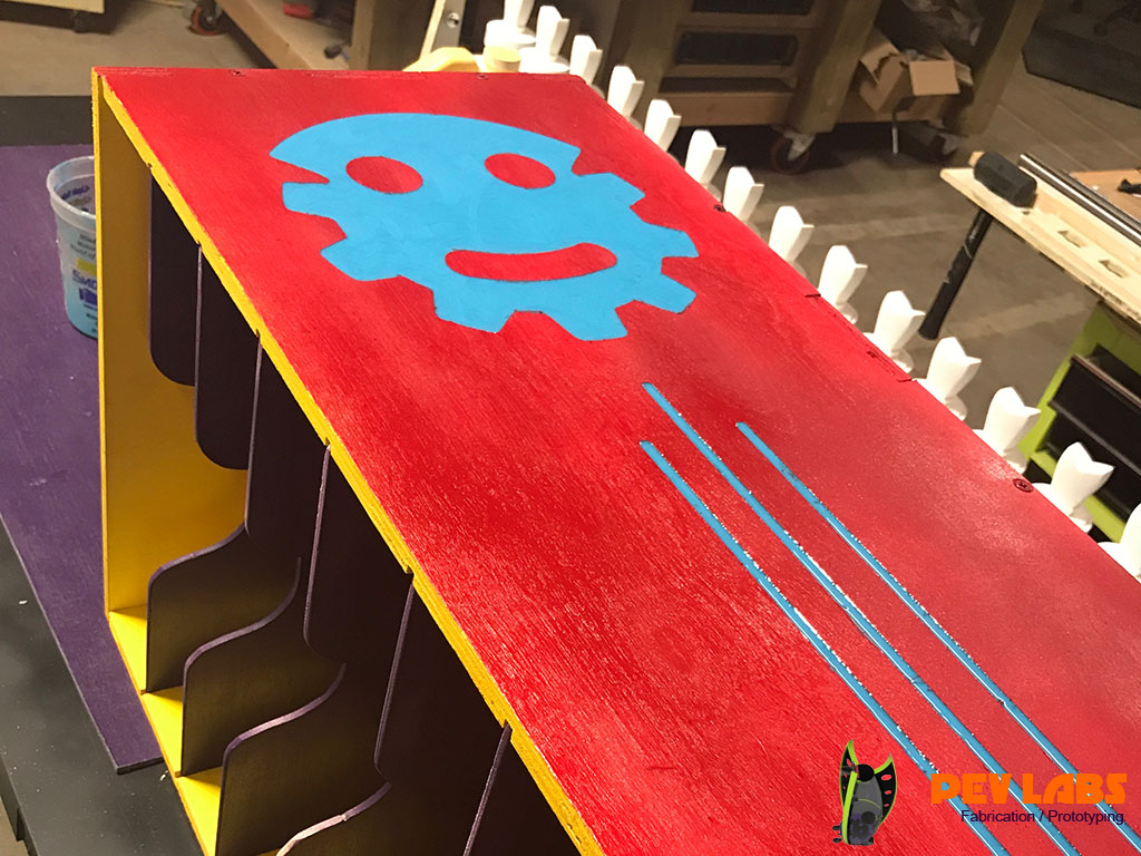 PEV Labs Designed and Fabricated This Flatpack Plywood and Inset Rubber Shelving PEV Labs Designed and Fabricated This Flatpack Plywood and Inset Rubber Shelving Unit in Waynesboro Virginia