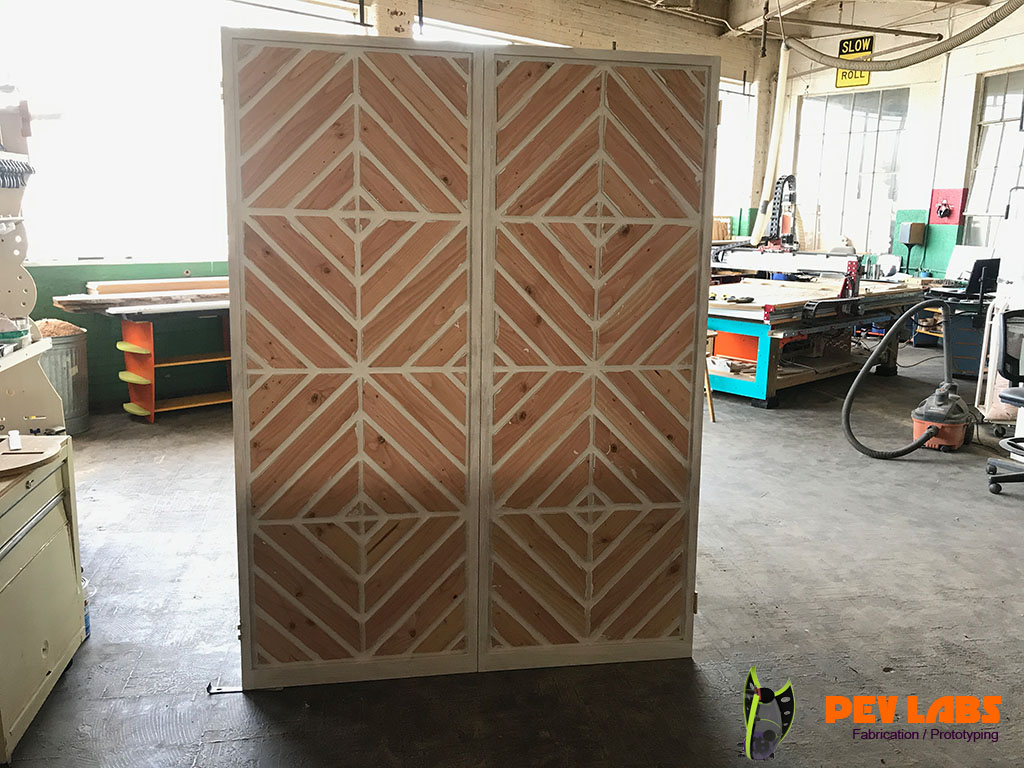 Door Frame with Chevron Pattern Spacers Door Frame with Chevron Pattern Spacers