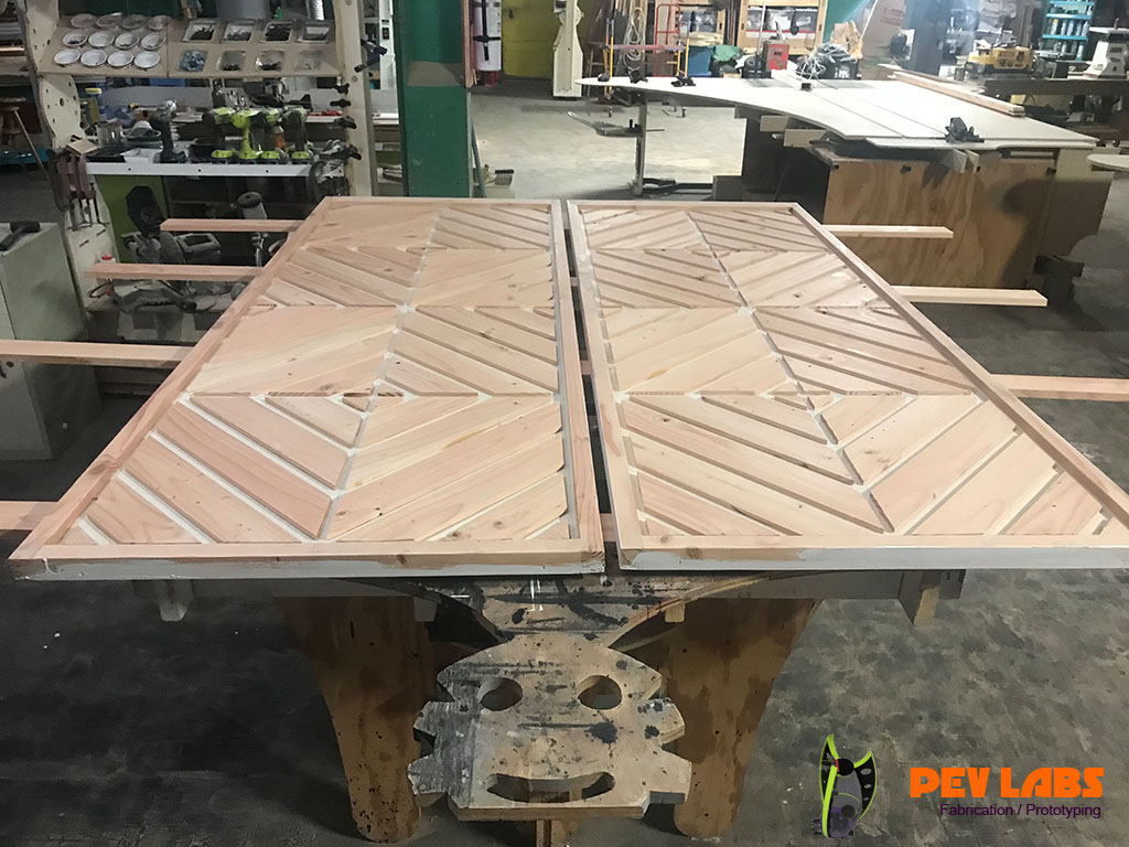 Door Pair with Chevron Pattern Backers Door Pair with Chevron Pattern Backers